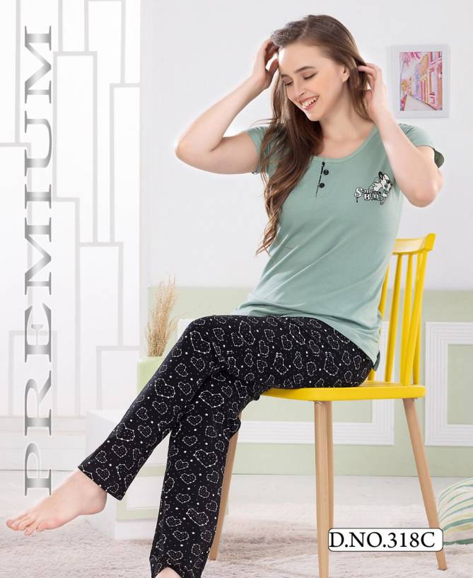 Ft 318 Night Wear Hosiery Cotton Shinker Latest Night Suits Collection